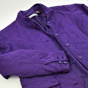 Liz Claiborne Quilted Button-Down Jacket Purple